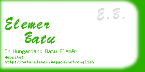 elemer batu business card